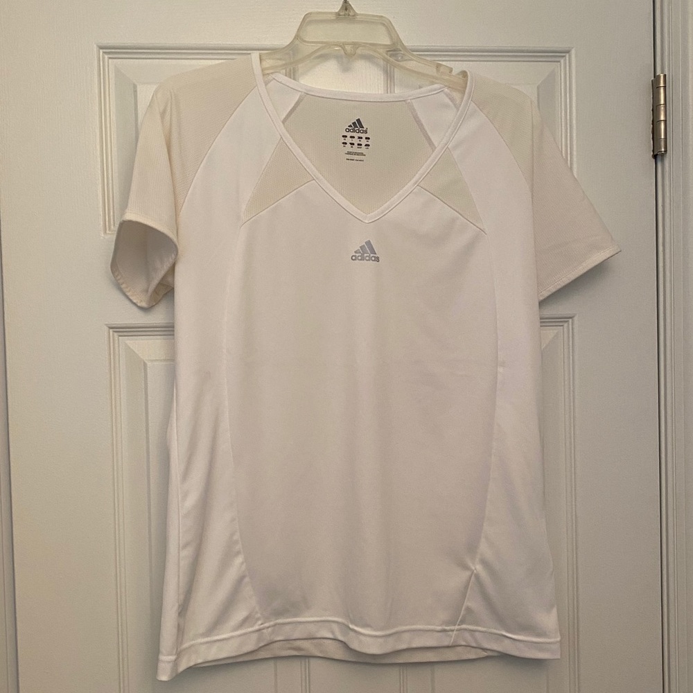 Adidas White Tennis Shirt with Mesh
